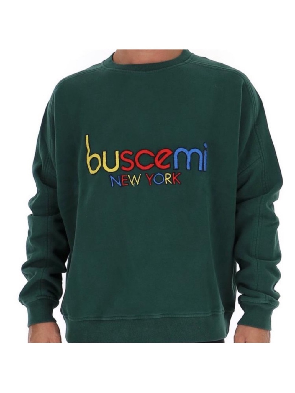 Buscemi Men's Forest Green Logo Crewneck Sweater size medium